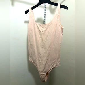 Simple tank bodysuit with ballet neckline and low back